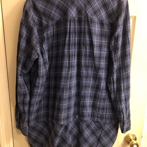 J Jill mixed tartan button up shirt. Blue plaid sz- XL - Picture 2 of 12